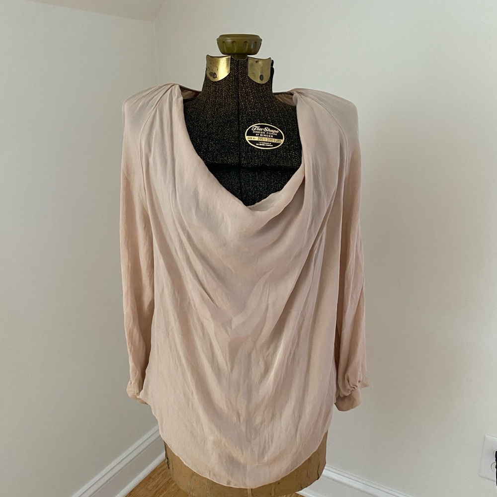 Haute Hippie Blush Draped Blouse